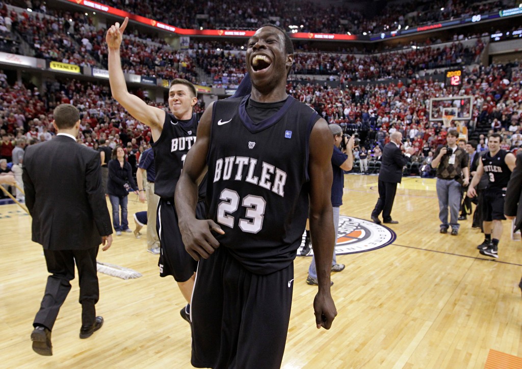 Roosevelt Jones (23) and Butler stunned No. 1 Indiana in Indianapolis on Saturday. (Michael Conroy/AP)