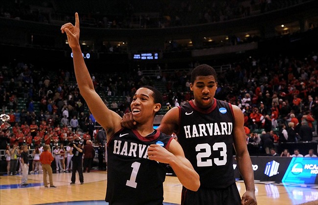 Siyani Chambers (left) and Harvard already have experience winning in the NCAA Tournament.  (Steve Dykes/USA Today Sports)