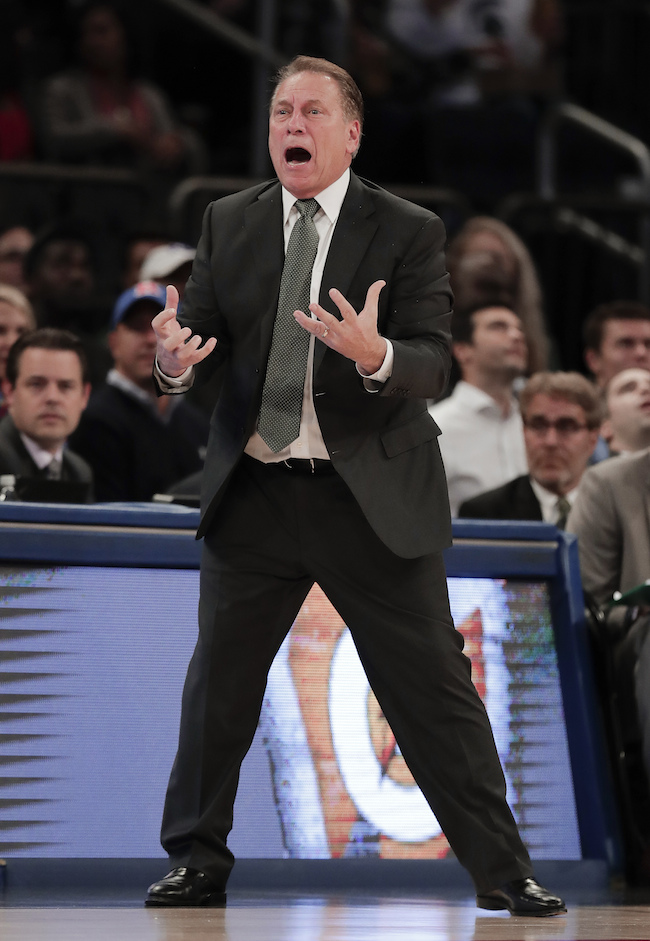 Izzo probably wishes he had spread out the big-time games on the young Spartans' schedule. (AP Photo/Julie Jacobson)